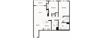 A black and white image of a house floor plan.